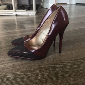 Maroon and Black Heels